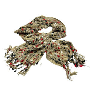 NWT Amanda Blu Women’s Chunky Knit Scarf Rectangle Boho Hippie Artsy 12" x 72"